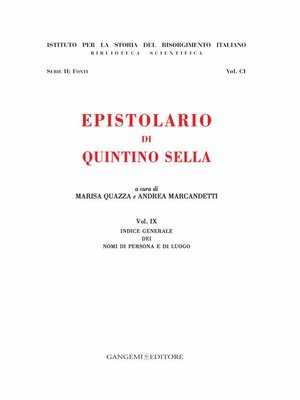 cover image of Epistolario di Quintino Sella